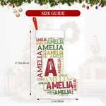 Gepersonaliseerde woordwolk kerstkous met initiaal en herhalende naam Fireplace Decor Kerstcadeau voor familie Kid