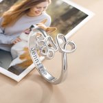 Bague d'amour personnalisée avec texte gravé Cadeau d'anniversaire pour l'amoureux des animaux de compagnie