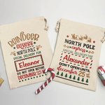 Personalisierte robuste Luxus Weihnachten Sack Drawstring Geschenk Tasche mit Namen Weihnachtsgeschenk für Kinder Familie