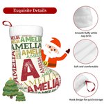 Gepersonaliseerde woordwolk kerstkous met initiaal en herhalende naam Fireplace Decor Kerstcadeau voor familie Kid