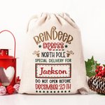 Personalisierte robuste Luxus Weihnachten Sack Drawstring Geschenk Tasche mit Namen Weihnachtsgeschenk für Kinder Familie