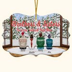 Personalized Brothers & Sisters Forever Linked Together Ceramic Ornament with Names Christmas Gift for Family Brothers Sisters