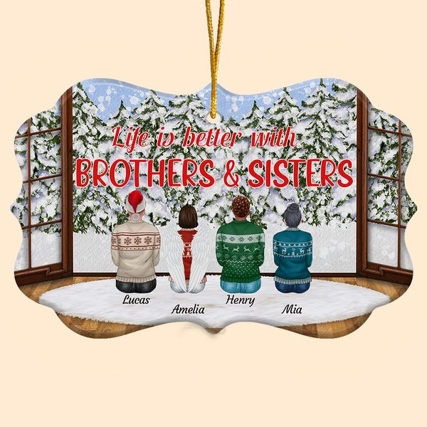 Ornamento in ceramica personalizzato con i nomi dei fratelli e delle sorelle Regalo di Natale per la famiglia