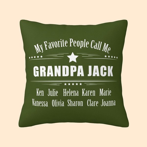 Funda de cojín personalizada My Favorite People Call Me Grandpa (Mi gente favorita me llama abuelo) Cumpleaños Día del Padre Regalo para papá Abuelo