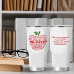 Personalised Apple Pattern 30oz Tumbler with Name and Text Teachers' Day Gift for Teacher
