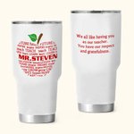 Personalised Apple Pattern 30oz Tumbler with Name and Text Teachers' Day Gift for Teacher
