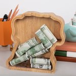 Alcancía de madera personalizada Vaca de las Tierras Altas con nombre Decoración de la habitación Navidad Cumpleaños Regalo educativo para niño