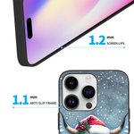 Funda personalizada para iPhone con el nombre de la vaca Highland de Navidad de dibujos animados de nieve Regalo de Navidad para la familia amigo High