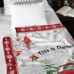 Coperta personalizzata per la visione di film di Natale su camion rosso vintage con nome Regalo di Natale per un amico familiare