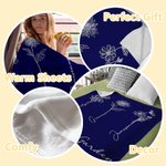 Couverture Flanelle Laine Personnalisée avec 1-8 Fleurs de Naissance et Noms Cadeau Anniversaire pour Maman Grand-Mère