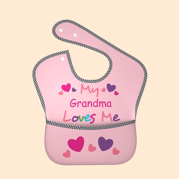 Babero Impermeable Personalizado Somebody Loves Me con Bolsillo Cierre de Lazo Ajustable Regalo de Baby Shower para Bebé Bebé