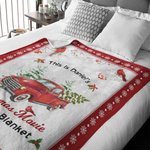 Coperta personalizzata per la visione di film di Natale su camion rosso vintage con nome Regalo di Natale per un amico familiare