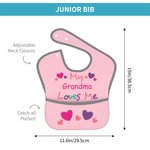 Babero Impermeable Personalizado Somebody Loves Me con Bolsillo Cierre de Lazo Ajustable Regalo de Baby Shower para Bebé Bebé