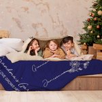 Couverture Flanelle Laine Personnalisée avec 1-8 Fleurs de Naissance et Noms Cadeau Anniversaire pour Maman Grand-Mère