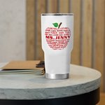 Personalised Apple Pattern 30oz Tumbler with Name and Text Teachers' Day Gift for Teacher