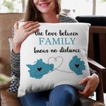 Personalised The Love Between Family Knows No Distance Two States Cushion Throw Pillow Cover Long Distance Moving Away Christmas Gift for Family