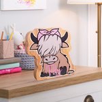 Personalized Wooden Highland Cow Piggy Bank with Name Room Decor Christmas Birthday Educational Gift for Kid
