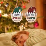 Personalized Daily Elf Report Christmas Ornament with Name Toggle to Naught or Nice Christmas Gift for Kids