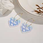 Boucles d'oreilles personnalisées en forme de coeur Accessoires de mode Tournée de concerts Cadeau d'anniversaire pour les amoureux de la musique