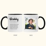 Personalisierte Definition von Papa Großvater Foto Keramikbecher Kaffeetasse Vatertag Geschenk für Eltern Großeltern Familie