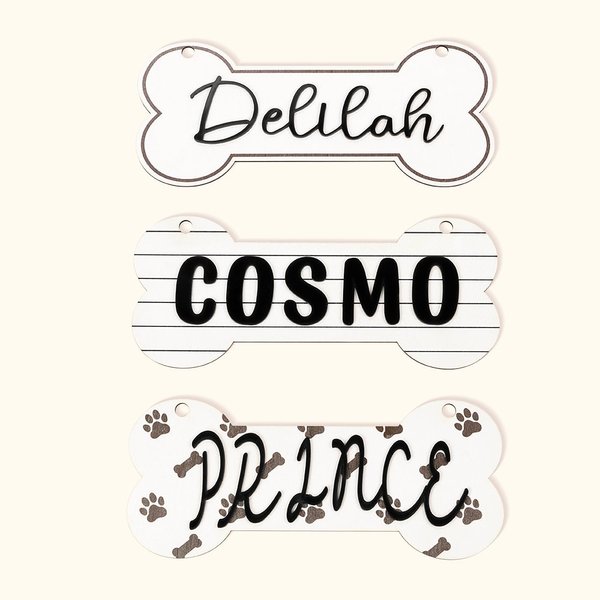 Personalized Bone Shaped Hanging Crate Sign with Dog Name Gift for Dog Lovers