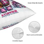 Personalized Christmas Highland Cow Throw Pillow Cover with Name Home Decoration Christmas Gift for Family Children