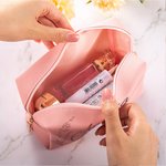 Personalised Large Capacity Leather Birth Flower Makeup Bag with Name Birthday Wedding Gift for Her