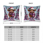 Personalized Christmas Highland Cow Throw Pillow Cover with Name Home Decoration Christmas Gift for Family Children