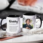 Personalisierte Definition von Papa Großvater Foto Keramikbecher Kaffeetasse Vatertag Geschenk für Eltern Großeltern Familie