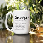 Personalisierte Definition von Papa Großvater Foto Keramikbecher Kaffeetasse Vatertag Geschenk für Eltern Großeltern Familie