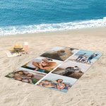 Serviette de Plage Personnalisée avec Collage de 1 à 6 Photos Accessoire Séchage Rapide Cadeau d'Anniversaire pour Ami Famille