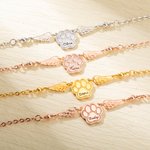 Bracciale personalizzato con zampa d'animale e ali d'angelo con nome inciso Regalo di memoria per gli amanti degli animali domestici