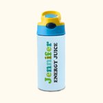 Personalised Colourful Name Sport Water Bottle with Straw Children's Day Back to School Gift for Kids