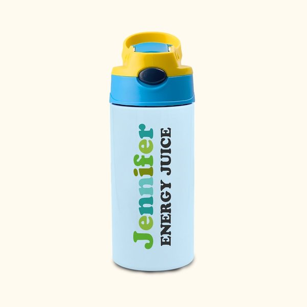 Botella de agua deportiva con pajita y nombre personalizado Día del niño Regalo de vuelta al cole para niños