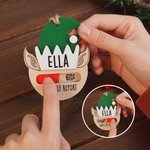 Personalized Daily Elf Report Christmas Ornament with Name Toggle to Naught or Nice Christmas Gift for Kids