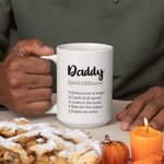 Personalisierte Definition von Papa Großvater Foto Keramikbecher Kaffeetasse Vatertag Geschenk für Eltern Großeltern Familie