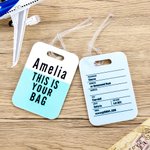 Personlig rolig färgglad resväska med namn och adress födelsedag julklapp för reseälskare