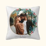 Taie d'oreiller personnalisée avec photo et texte Décoration d'intérieur Anniversaire Saint-Valentin Cadeau pour couple Famille