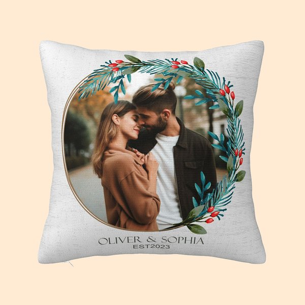 Corona di fiori personalizzata con foto e testo Decorazione per la casa Anniversario Regalo di San Valentino per la coppia Famiglia