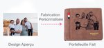 Portefeuille en Cuir Personnalisé avec Photo et Gravure Cadeau d'Anniversaire Fête des Père Saint-Valentin pour Hommes