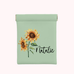 Pochette à Bijoux Personnalisée Fleur de Naissance avec Fermeture Automatique Porte-monnaie Floral Cadeau d'Anniversaire Fête de Mariage pour Elle