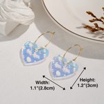 Boucles d'oreilles personnalisées en forme de coeur Accessoires de mode Tournée de concerts Cadeau d'anniversaire pour les amoureux de la musique