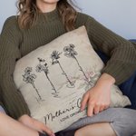 Personalized Birth Flower Garden Love Grows Here Cushion Throw Pillow Cover Mother's Day Christmas Gift for Mom Grandma