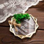 Personalized Dried Flowers Wedding Acrylic Magnet with Couple's Name Bridal Shower Wedding Invitation for Guest