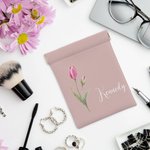 Pochette à Bijoux Personnalisée Fleur de Naissance avec Fermeture Automatique Porte-monnaie Floral Cadeau d'Anniversaire Fête de Mariage pour Elle