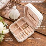 Boîte à Bijoux de Voyage avec Nom et Fleur de Naissance Personnalisés pour les Femmes Cadeau de Saint-Valentin