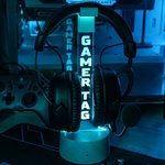 Gepersonaliseerde acryl Gamertag hoofdtelefoonstandaard met naam Multi-Color licht Gaming accessoires verjaardag kerstcadeau voor gamers