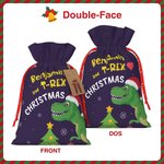 Sac à Cordon Personnalisé avec Nom et Motif Dinosaure Licorne Véhicule Cadeau Noël pour Enfants