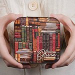 Personalized Library Book Retro Design Jewelry Box with Name Gift for Her