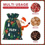 Sac à Cordon Personnalisé avec Nom et Motif Dinosaure Licorne Véhicule Cadeau Noël pour Enfants